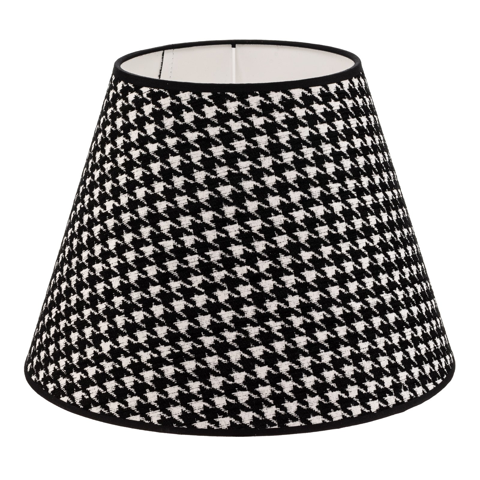 Lampeskærm Sofia 26 cm, houndstooth-mønster sort