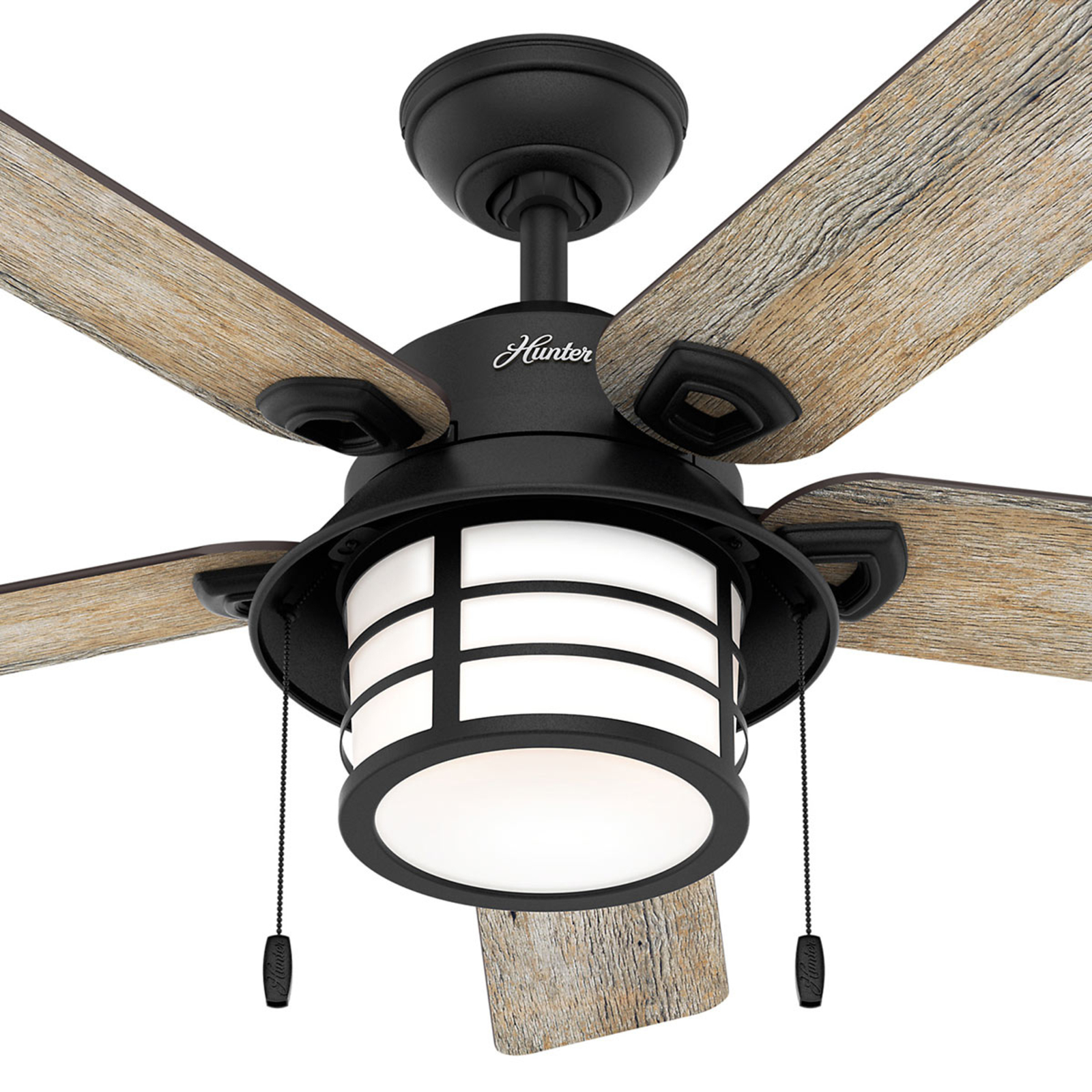 Hunter Santorini ventilateur éclairage, bois/noir