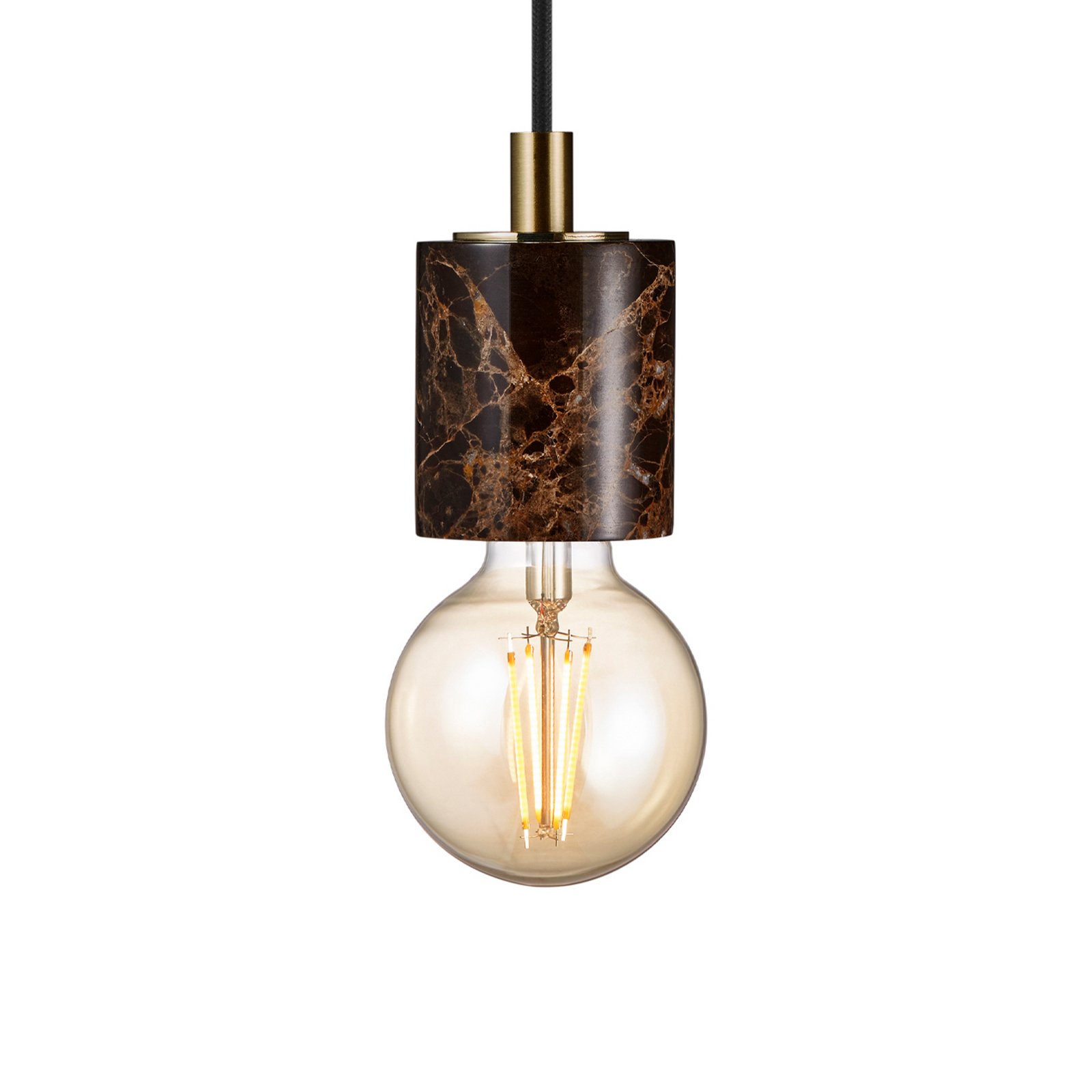 Suspension Siv avec cylindre en marbre, marron