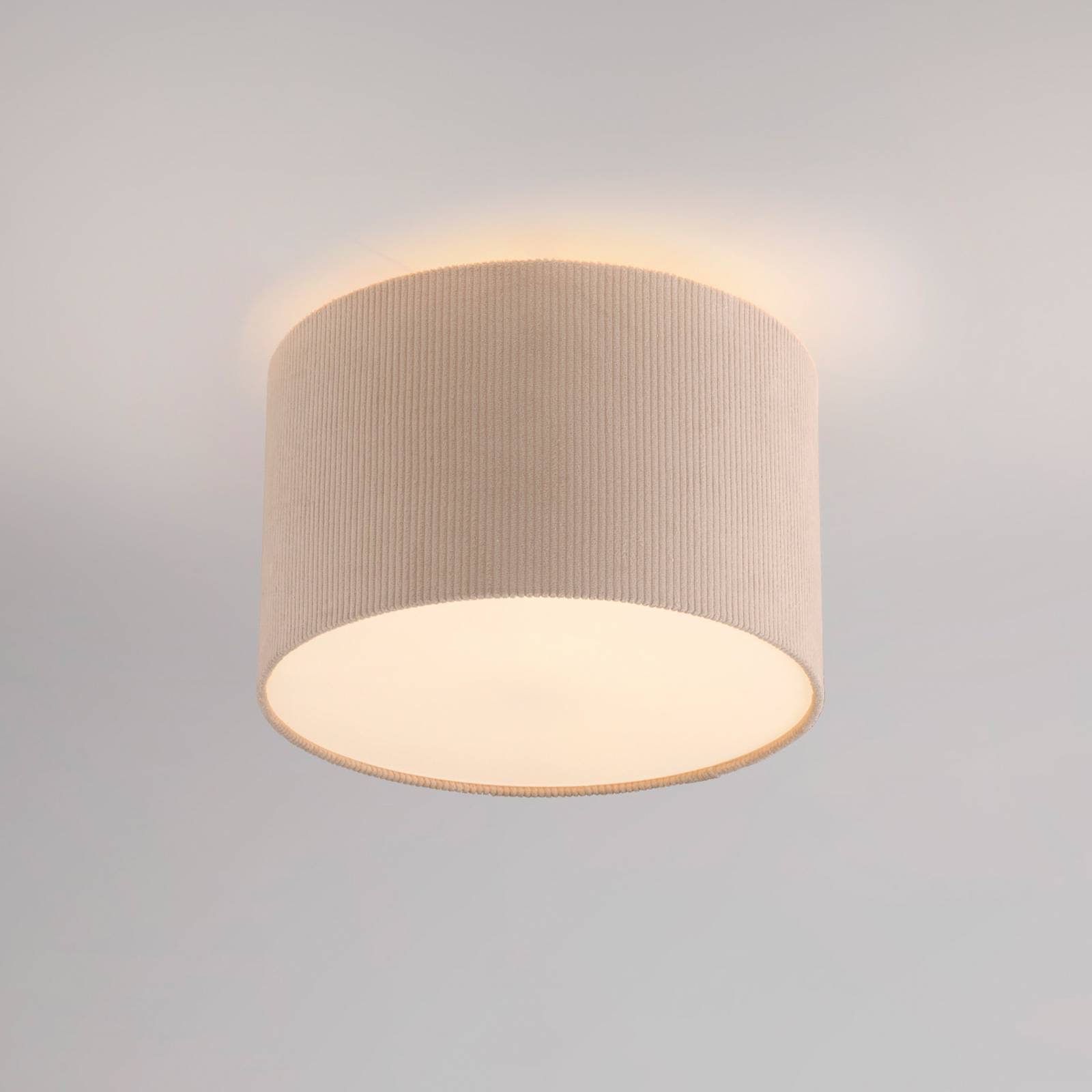 JUST LIGHT. Lampa sufitowa Duro, tkanina, beżowa