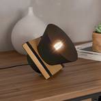 Stolní lampa Maccles, černá, dřevo