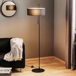 Textilná stojacia lampa Clip, čierna, výška 150 cm