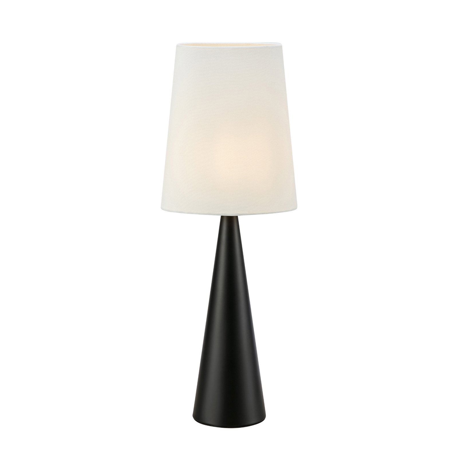 Conus table lamp with off-white lampshade, black