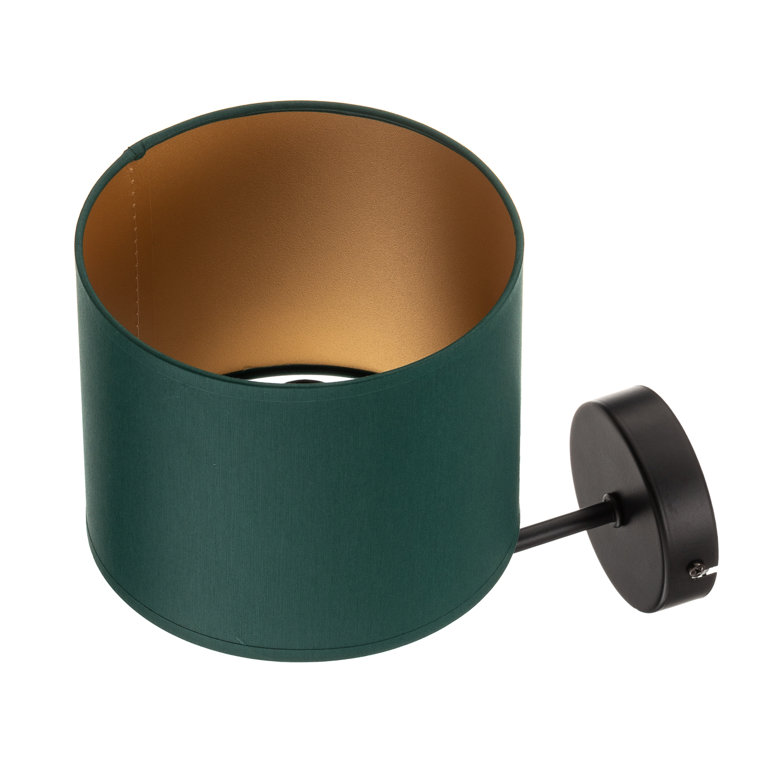 Wandlamp Soho, cilindervormig, groen/goud