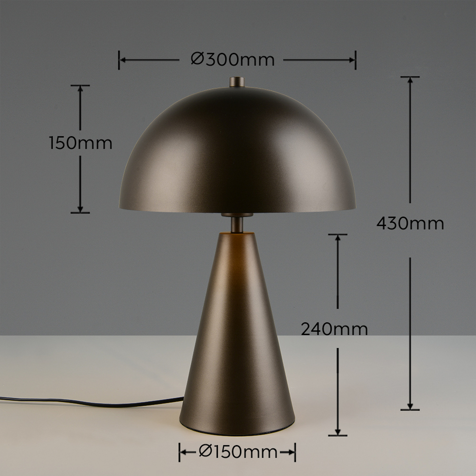 Galda lampa „Alfie“, platīna krāsā, augstums 43 cm, metāls, E27 Galda lampa „Alfie“, platīna krāsā, augstums 43 cm, metāls, E27