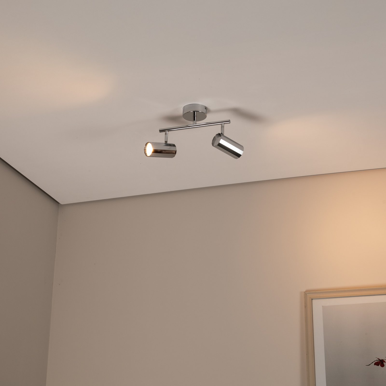 Deckenstrahler Oktano, chromfarben Länge 30 cm 2-flg. Metall