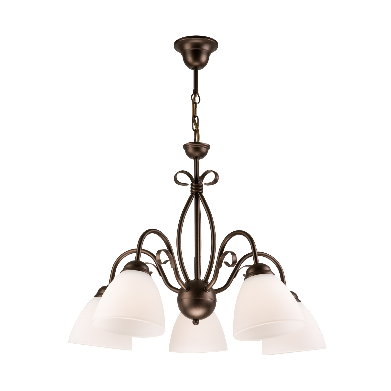 Hanglamp Adoro, 5-lamps, bruin