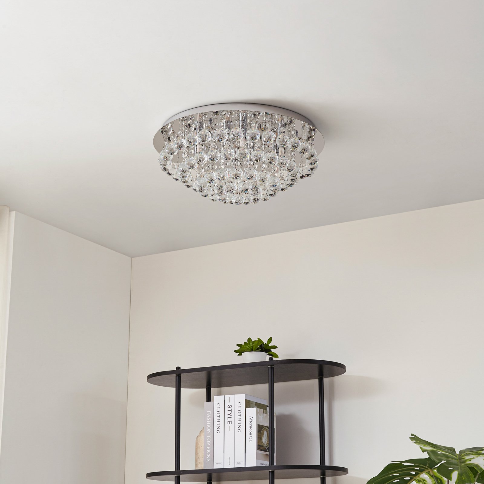 Lindby Deckenleuchte Antonino, Ø 55 cm, 8-flg., Kristall, G9