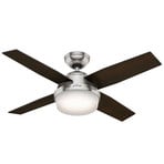 Ventilador Hunter con luz Dante, negro/marrón, silencioso, E27