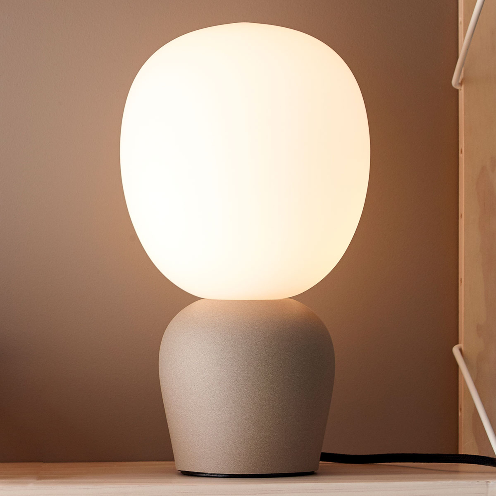 BELID Buddy, sand colour, for Living / Dining Room, metal, glass, G9, 5 W, energy efficiency: A++, H: 35.5 cm