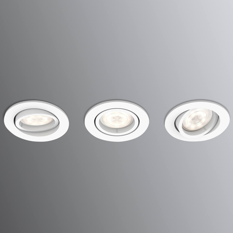 Philips Shellbark LED-Einbauspot 3er rund weiß