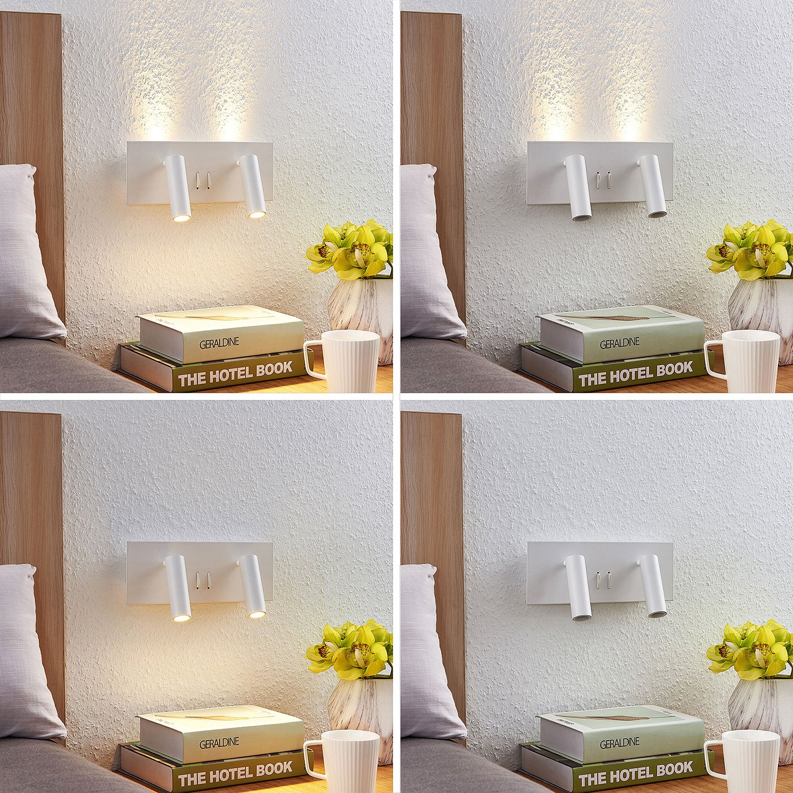 Lucande Magya Applique LED blanche à 4 lampes