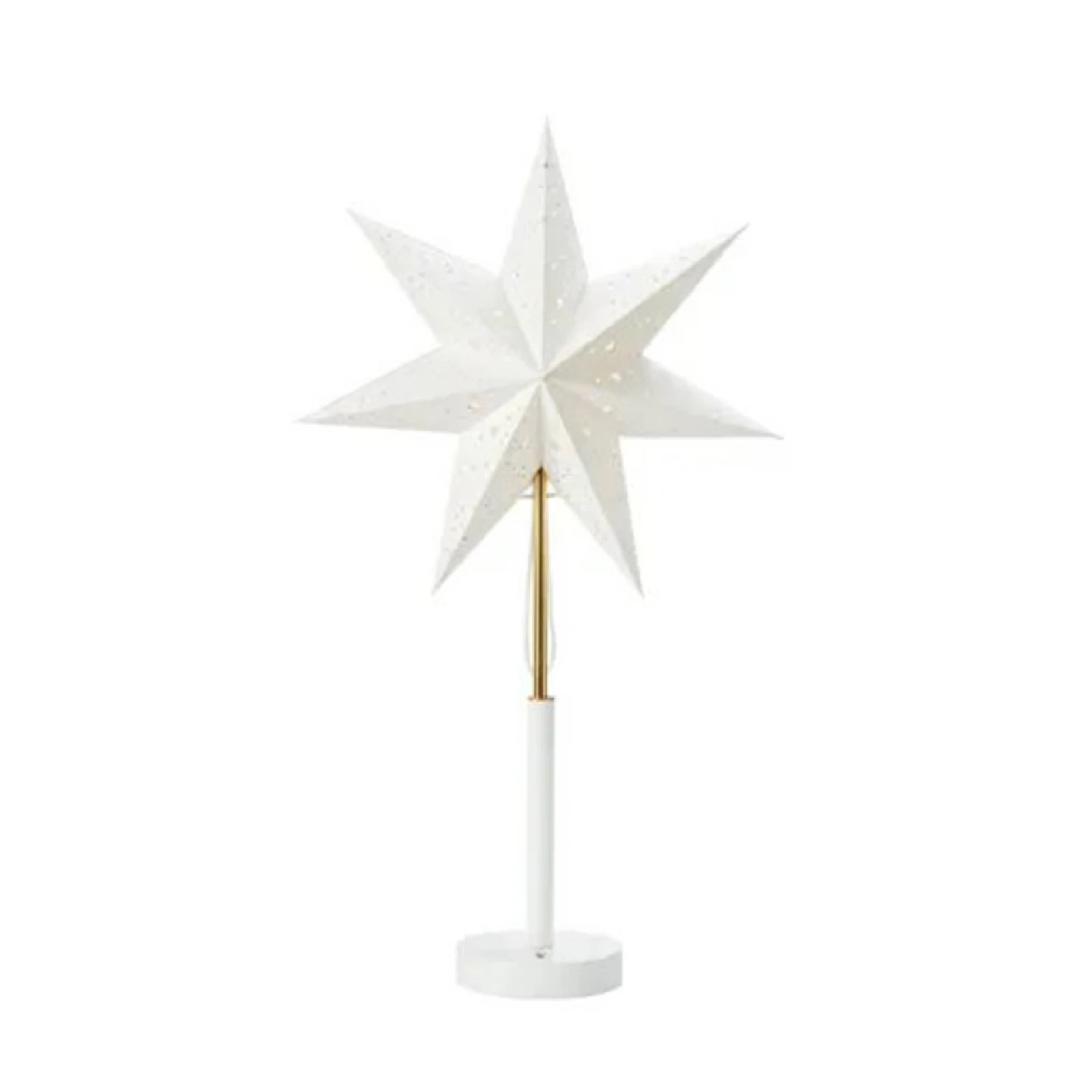 LED-Akku-Papierstern Noella, messing/weiß, Höhe 62 cm