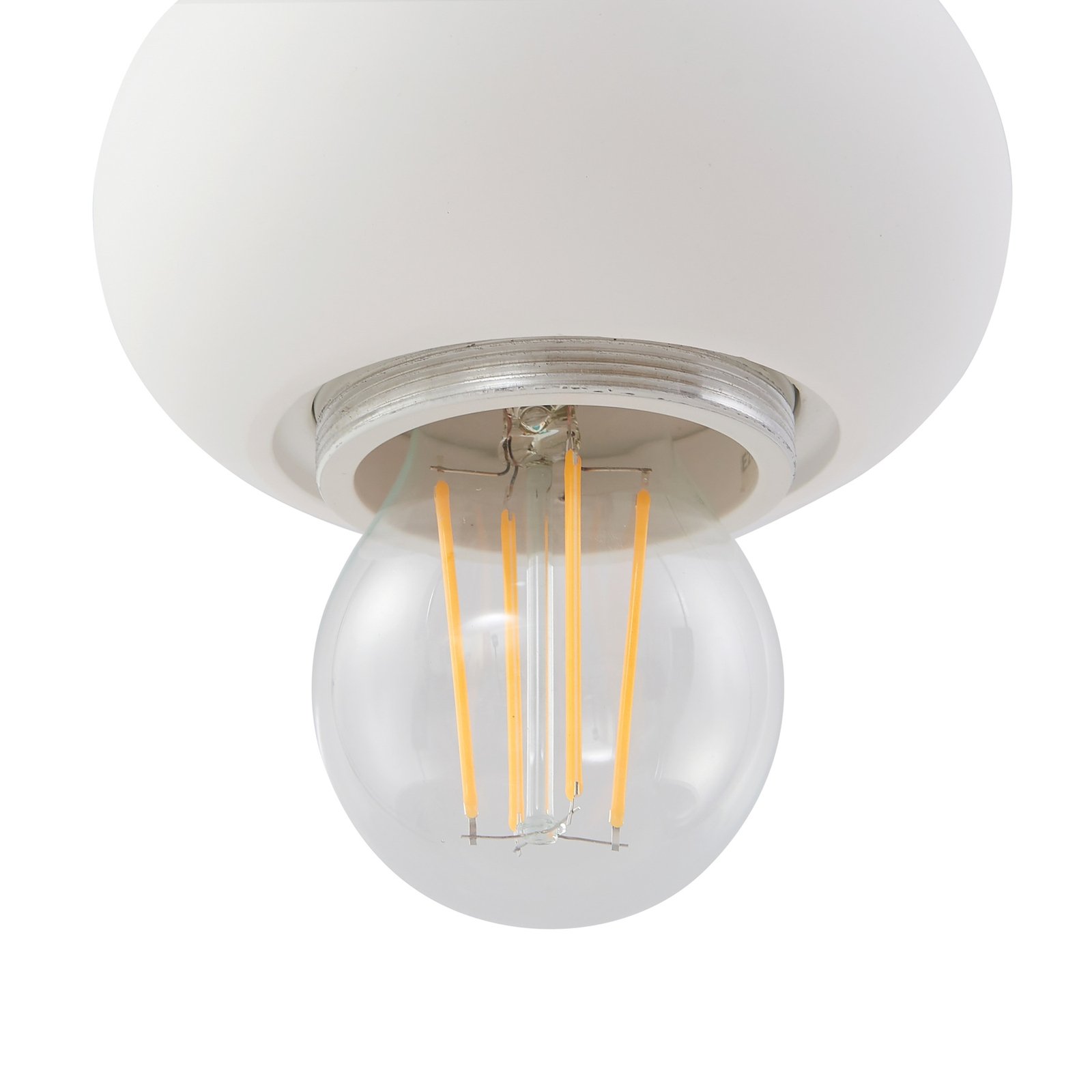 Lindby pendant light Nielson, Ø 12 cm, white, plaster