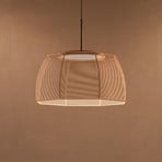 Bover LED hanging light Tanit, Ø 61 cm, black/beige, fabric