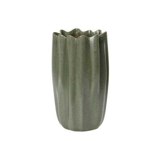 Nium váza, zsályazöld, magasság 23 cm, kőagyag - ferm LIVING