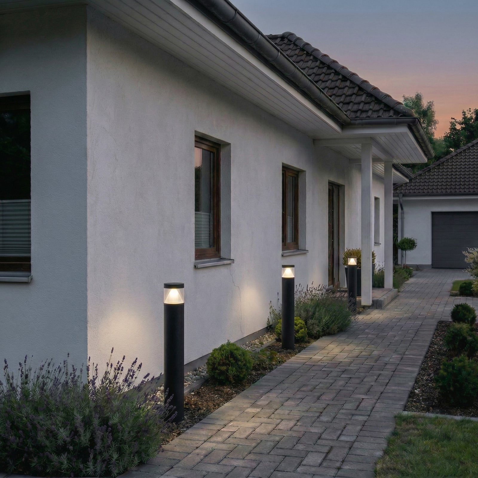 Lucande LED-pollare Darja, antracit, metall, 100cm, IP54