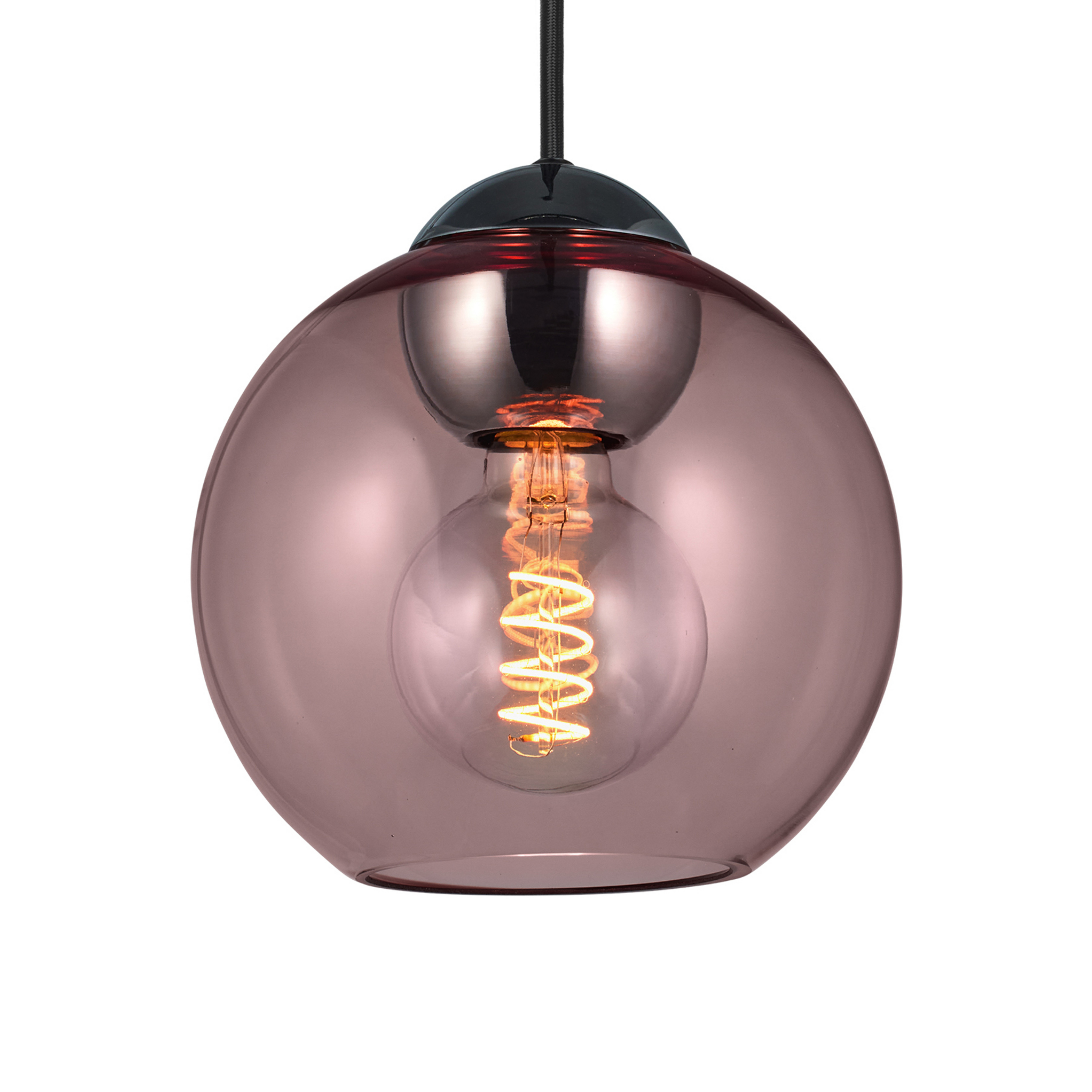 BUBBLES-riippuvalo, vaaleanpunainen, halkaisija 18 cm, lasi, E27 - Halo Design