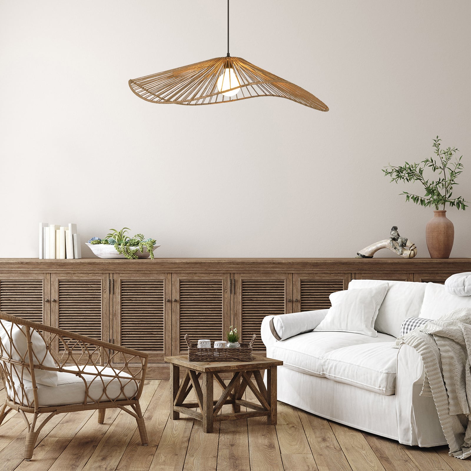 Lampa wisząca Sahara, kolor naturalny, wysokość 18 cm, papier