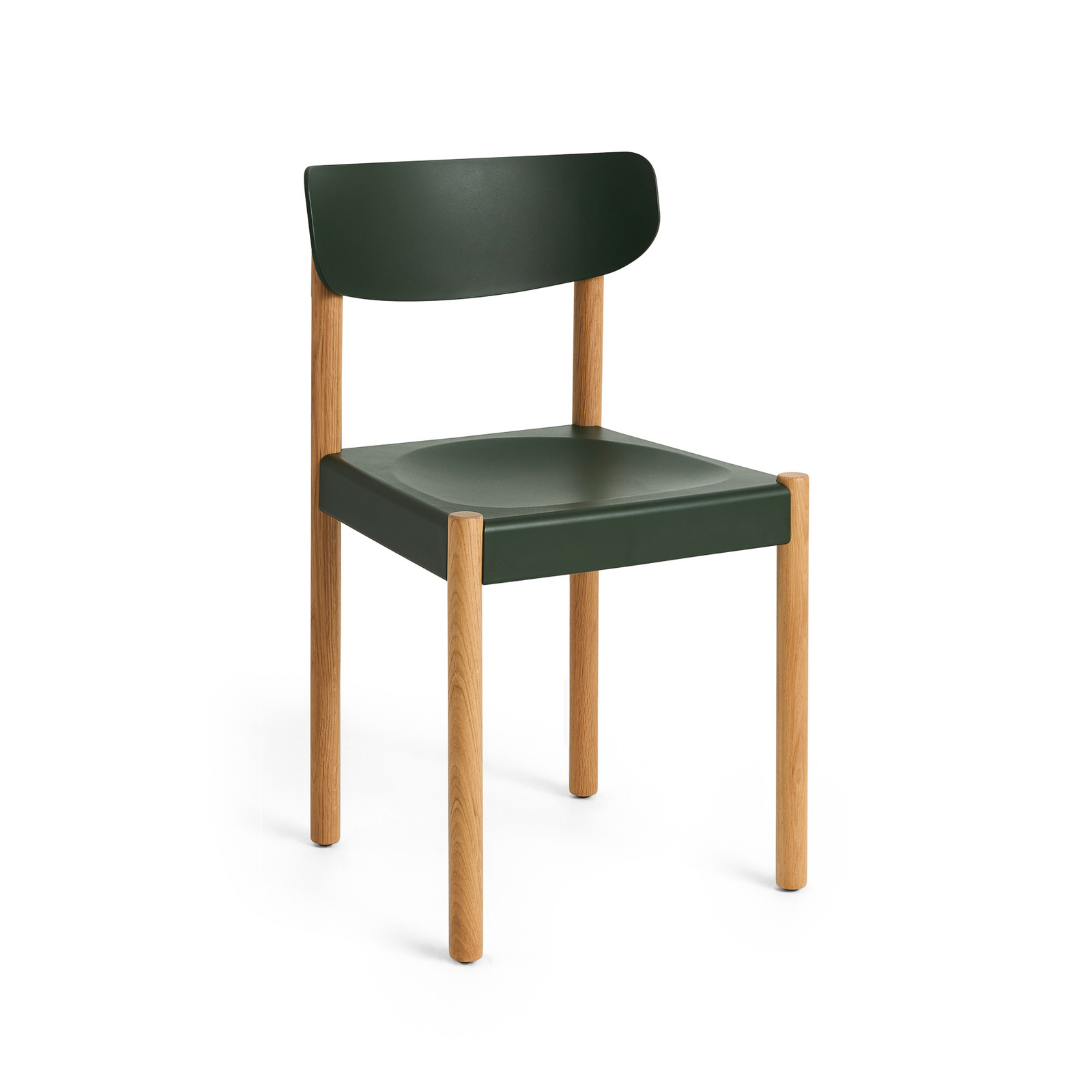 Chaise Pack 10, verte/chêne, hauteur 78 cm, bois - HAY