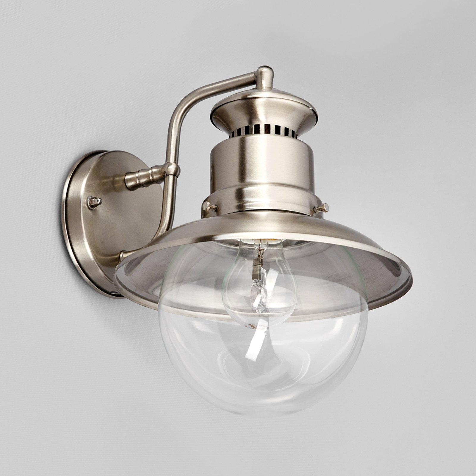 Lindby Außenwandleuchte Gwendolyn, grau, Edelstahl, 26cm