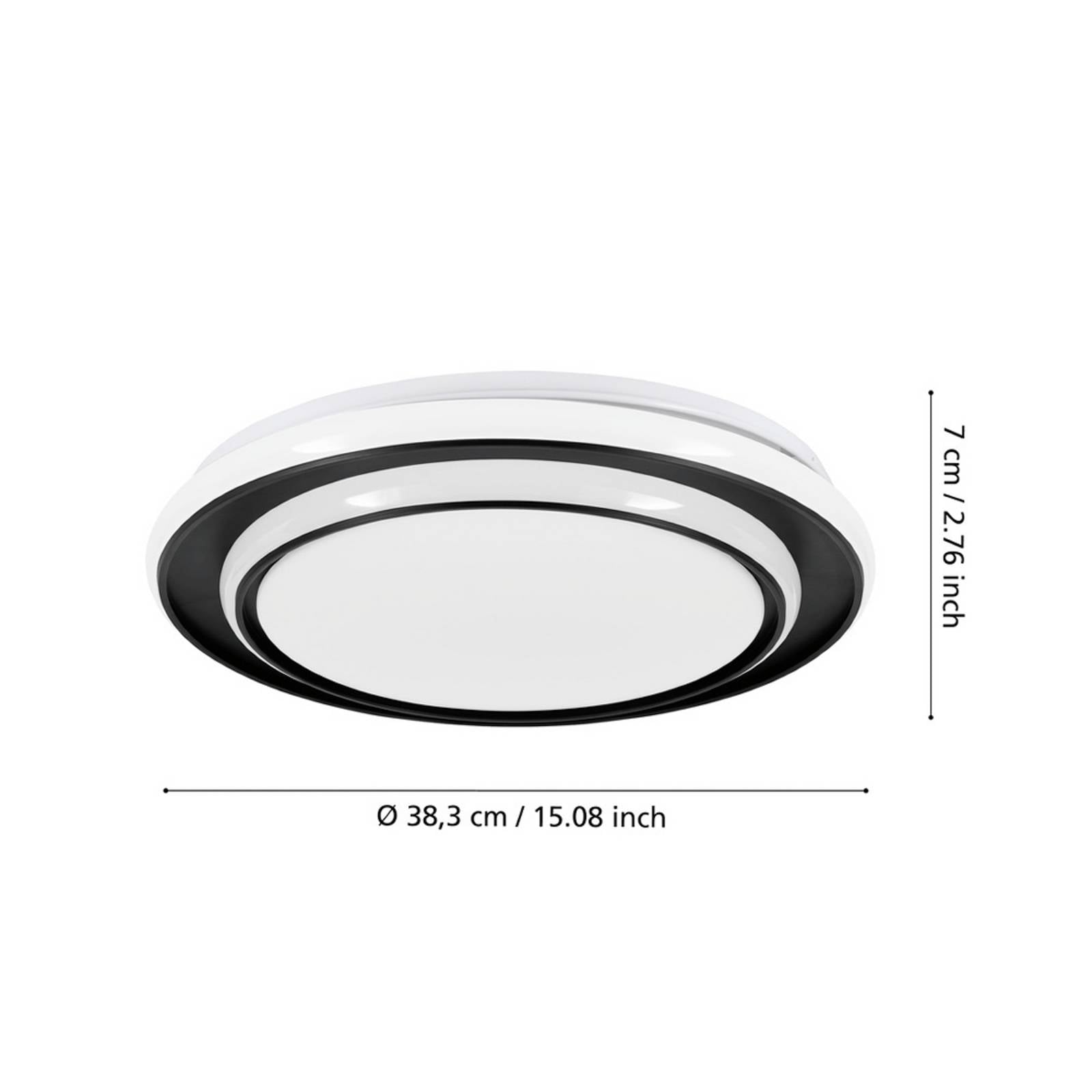 Lampa sufitowa LED EGLO MOSCHETTA, czarna, Ø 40 cm, CCT