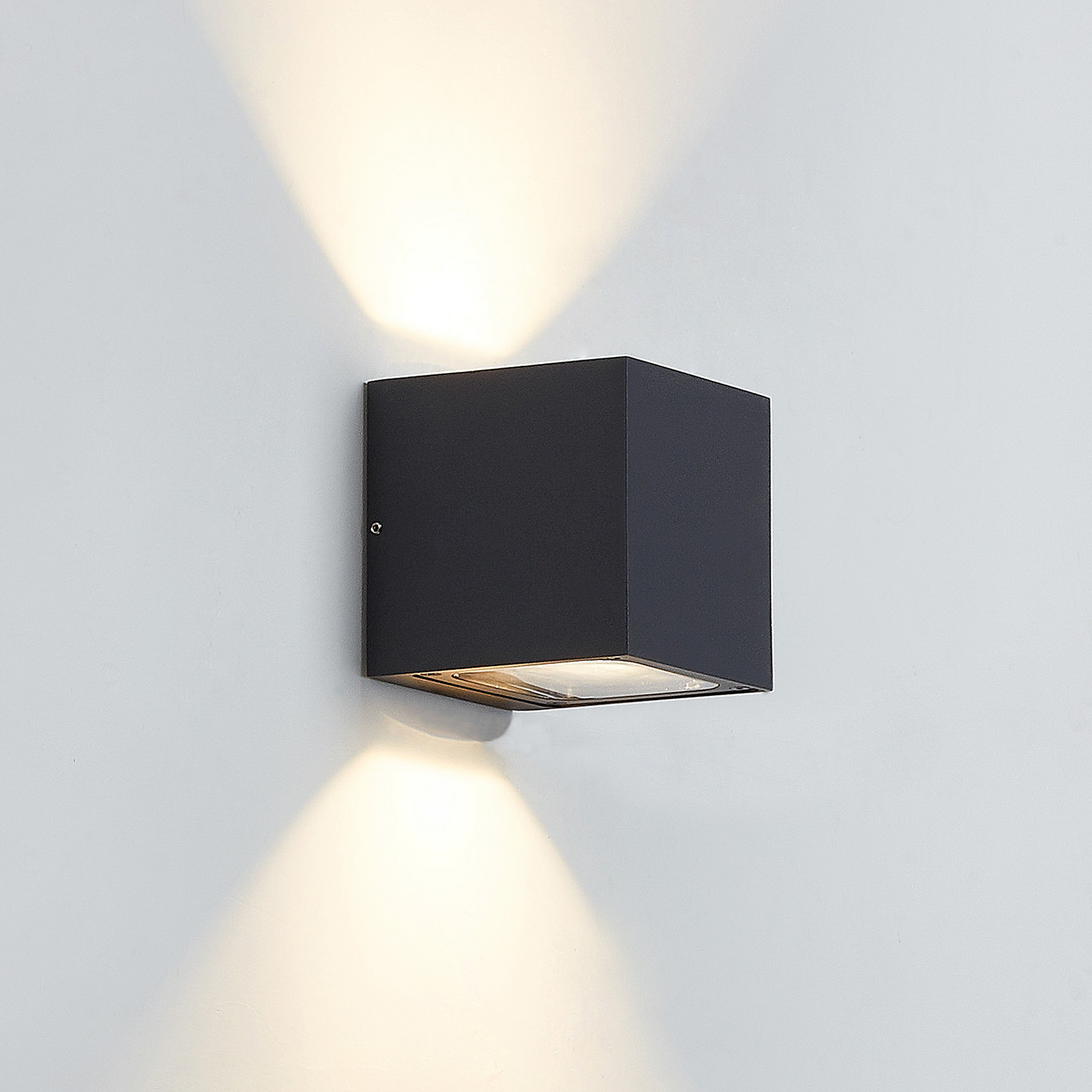 Lucande LED-Außenwandleuchte Merjem, 12 cm, up/down, IP54