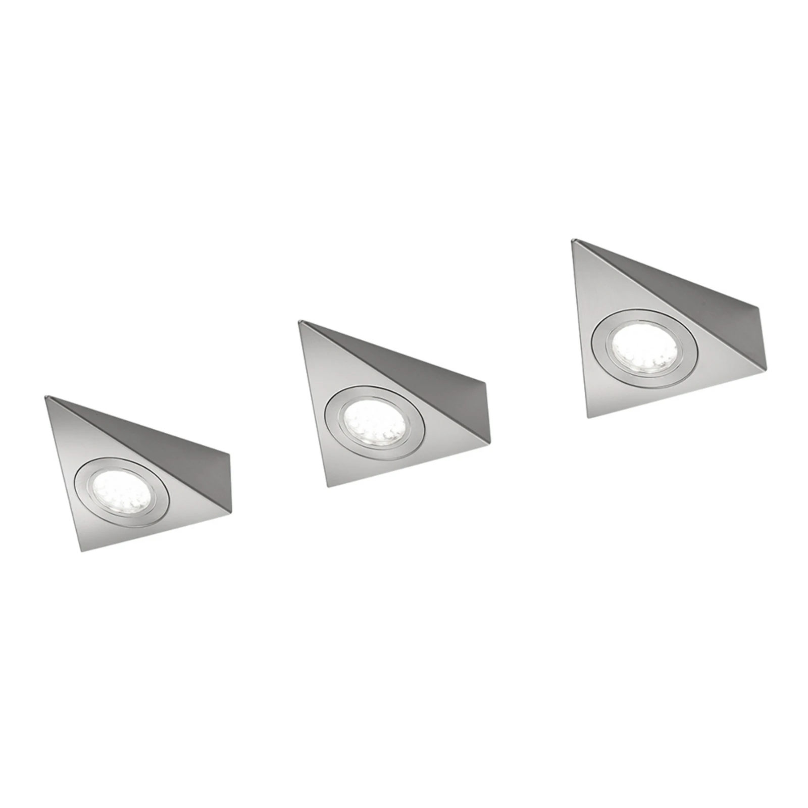 LED-Unterschrankleuchte Ecco 3er-Set, nickel matt