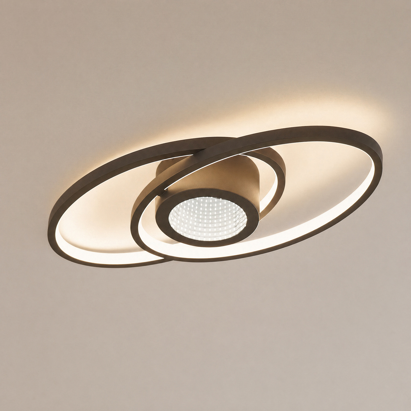 Lindby LED-kattovalaisin Thalina, 60cm, himmennettävä, Infinity Tunnel