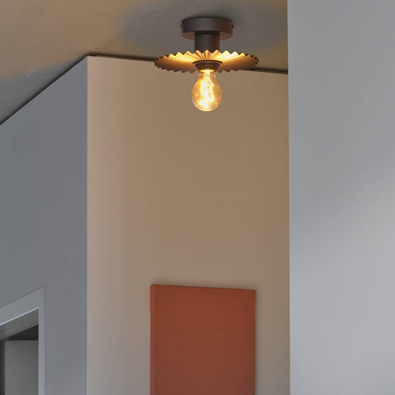 Lampa sufitowa OSRAM Decor Plissee, szara, stal, E27