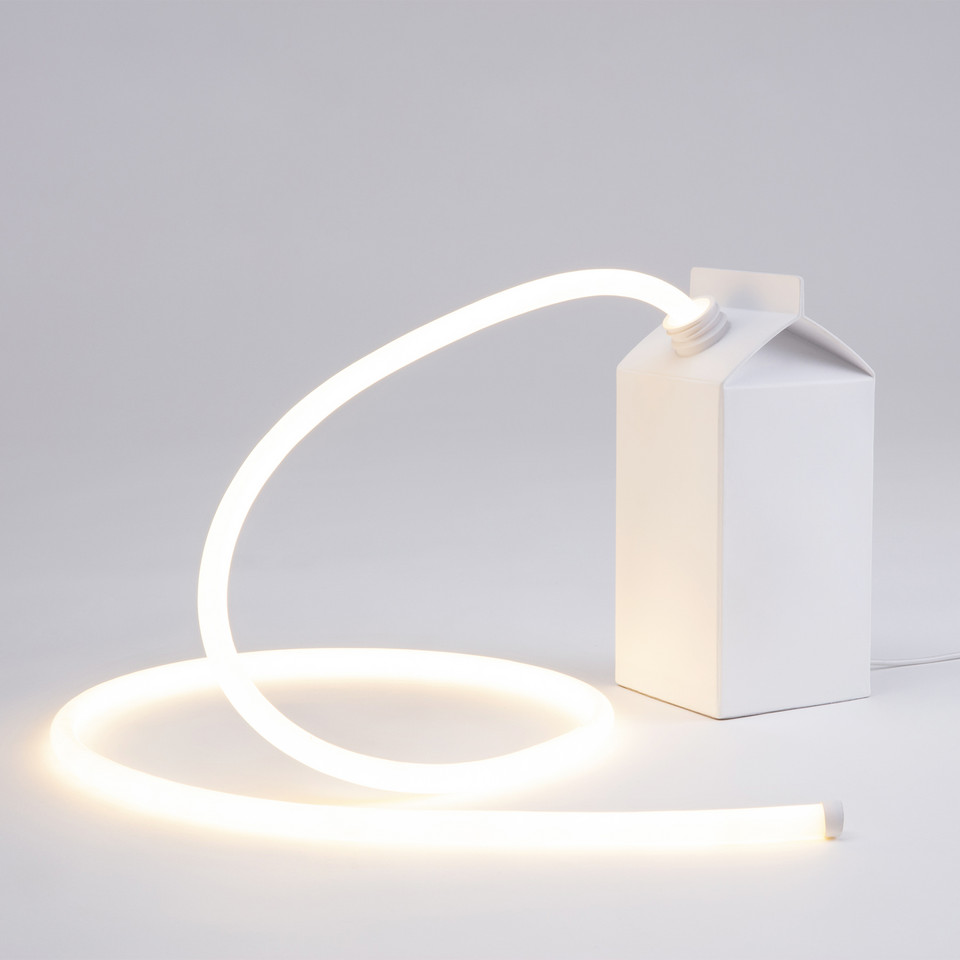 Seletti Daily Glow Milk Bordslampa, vit från Seletti