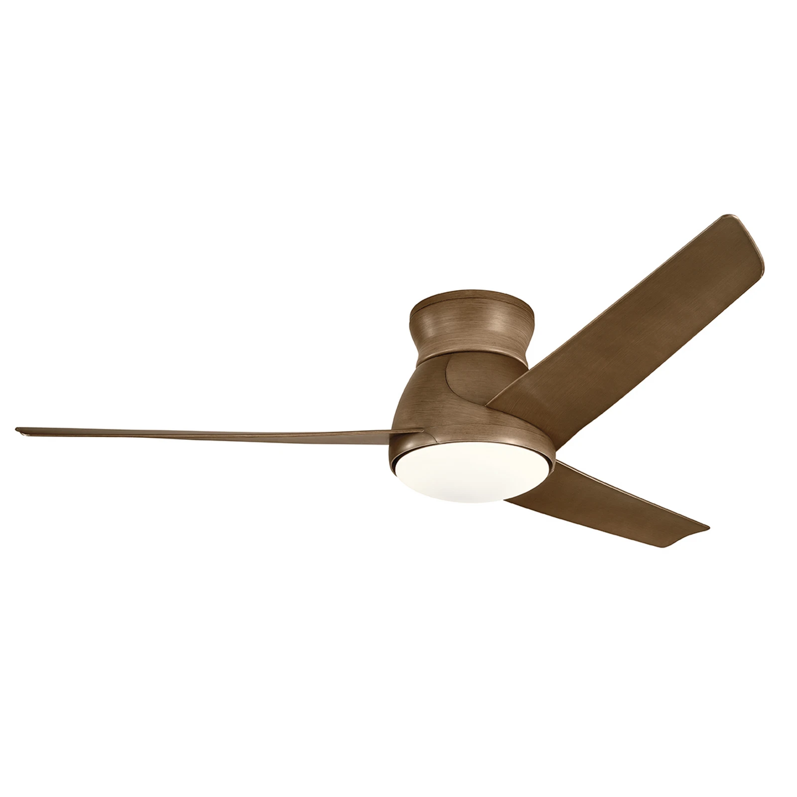 Eris LED ceiling fan, IP44, walnut