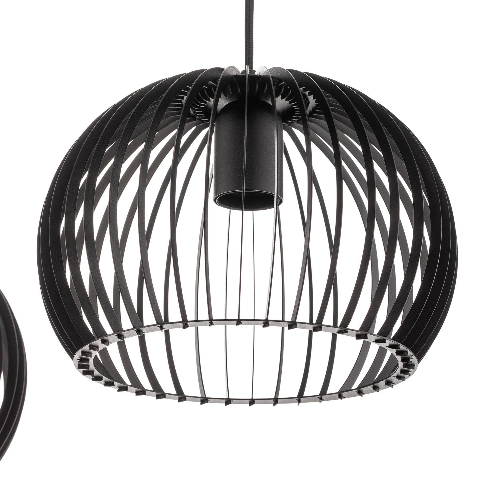 Lampa wisząca Larus z czarnej stali, 3-punktowa