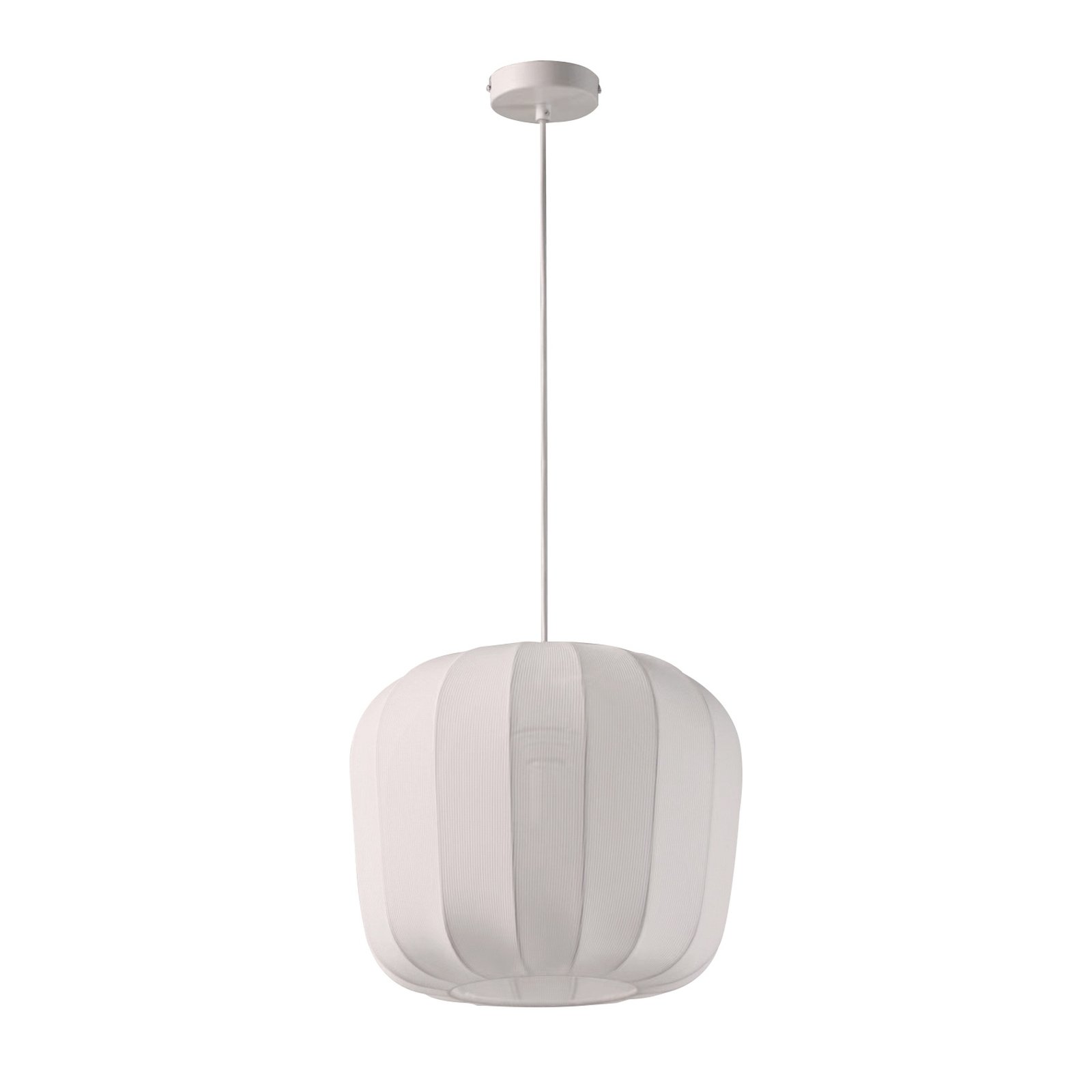 Lindby Helin pendant light, white, Ø 35 cm, fabric