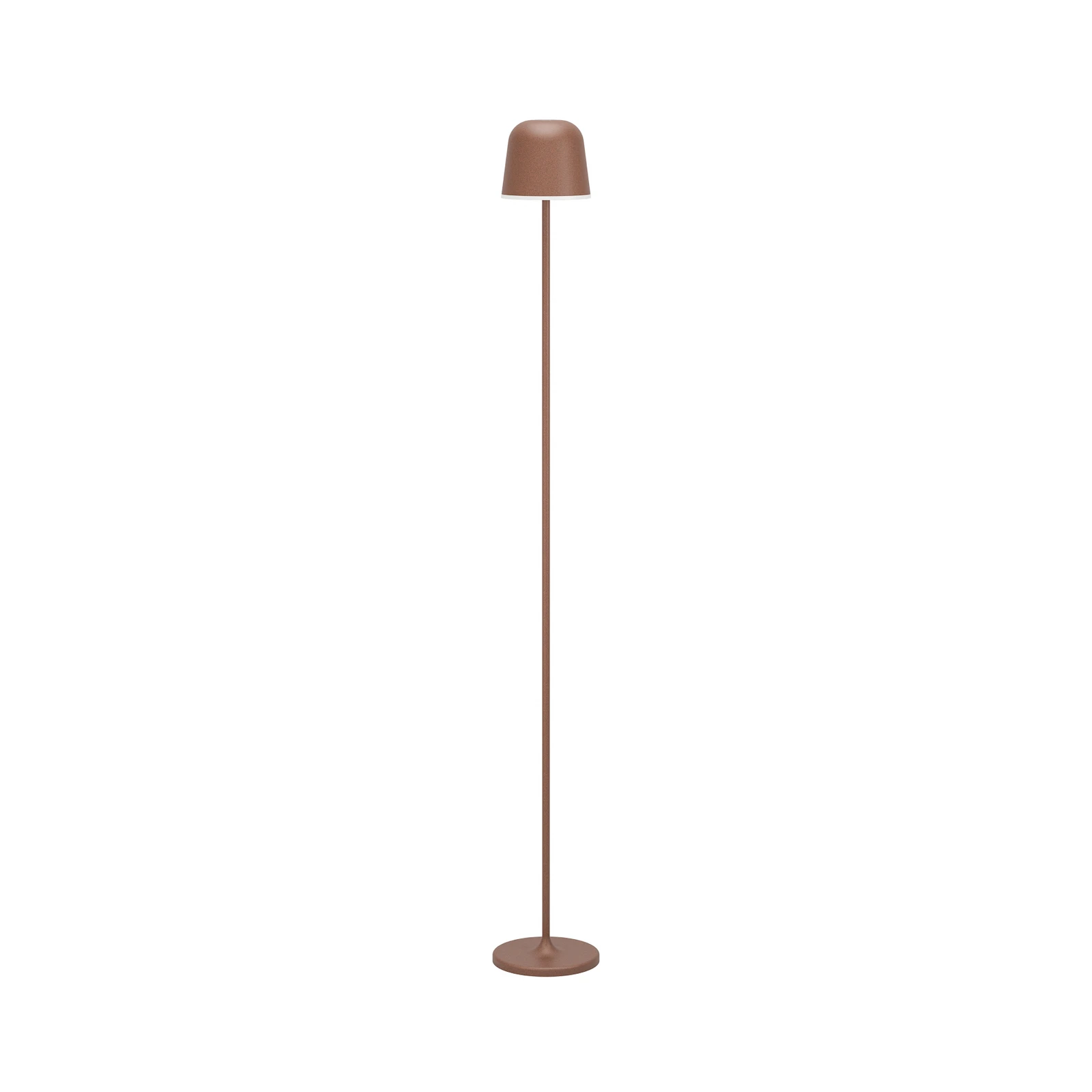 Lampe de terrasse à LED rechargeable Mannera-L, couleur rouille, hauteur 140 cm