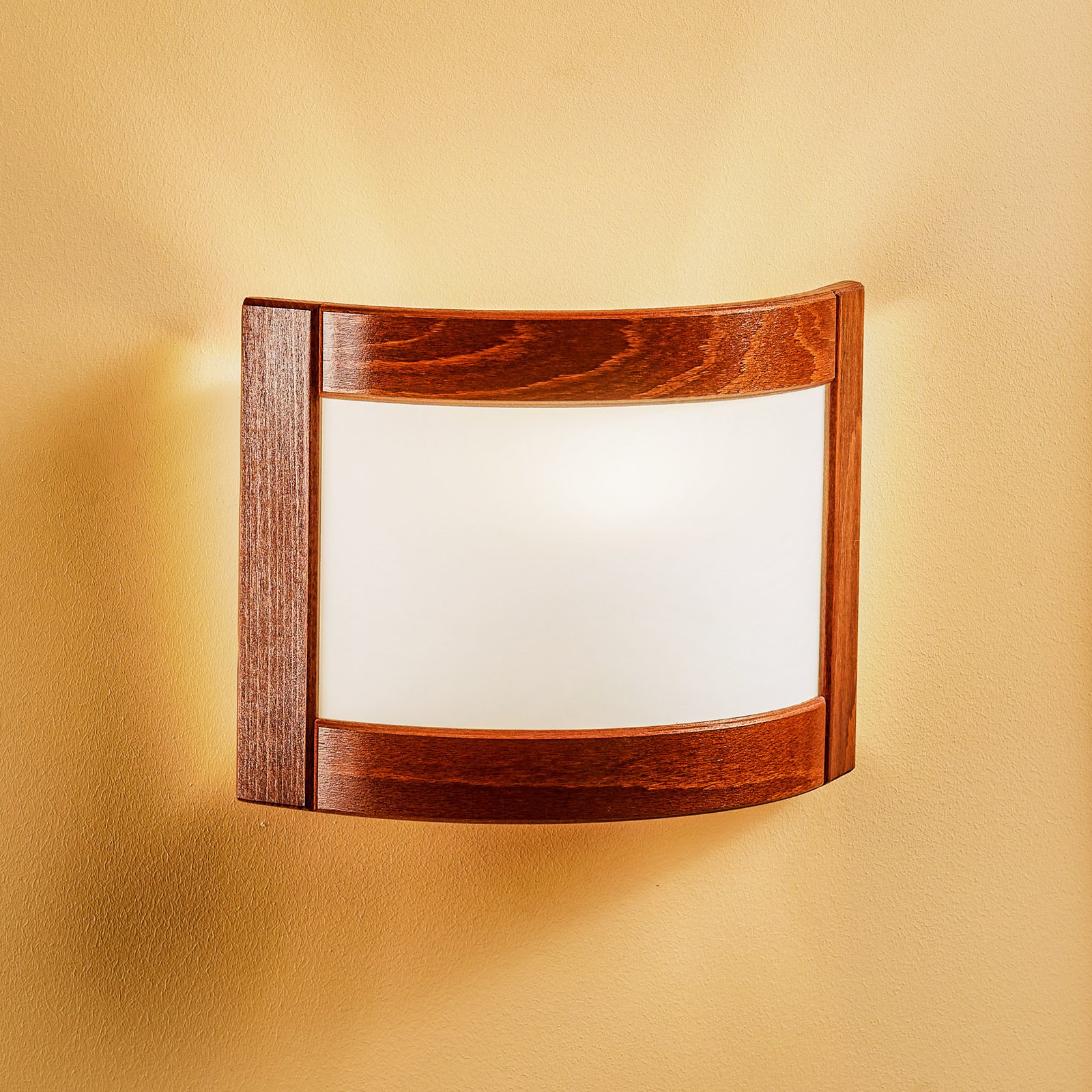 Zanna wall light made of wood, 22 cm high, rustic
