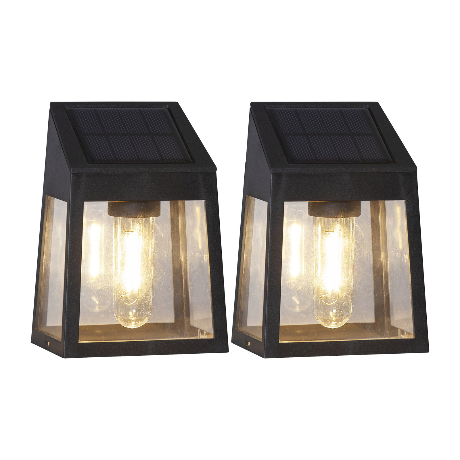 Evalueerbaar kussen Ellende LED solar-wandlamp Wally Filament, set van 2 | Lampen24.be