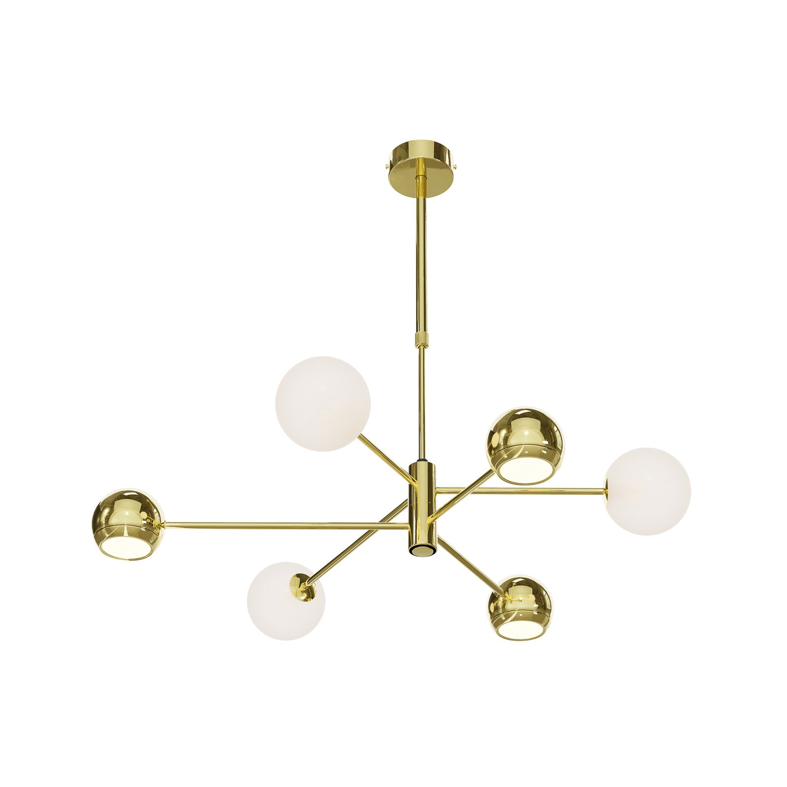 Suspension Moka, doré, verre, 3 lampes, G9, GU10