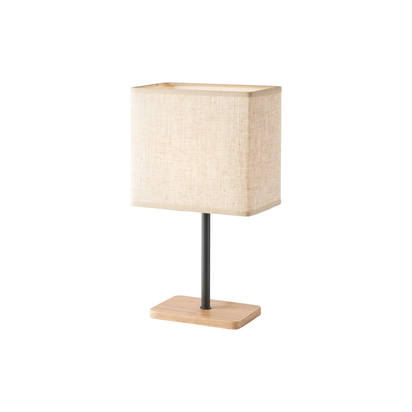 Kate table lamp, fabric lampshade, natural oak