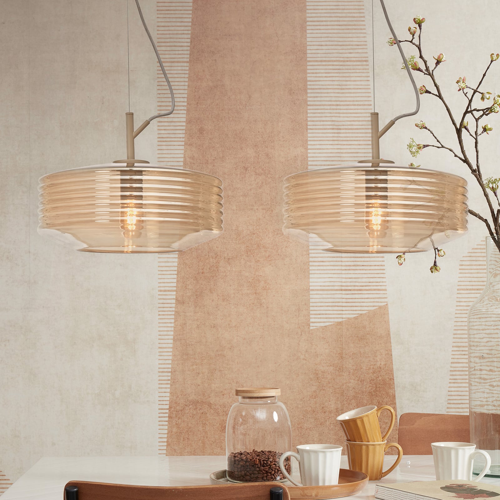 IT'S ABOUT ROMI Pendellampe Verona, rav, glass, E27 IT'S ABOUT ROMI Pendellampe Verona, rav, glass, E27