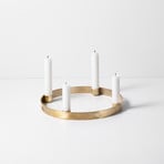 ferm LIVING Свещник кръг, Ø 25 cm, полиран, месинг