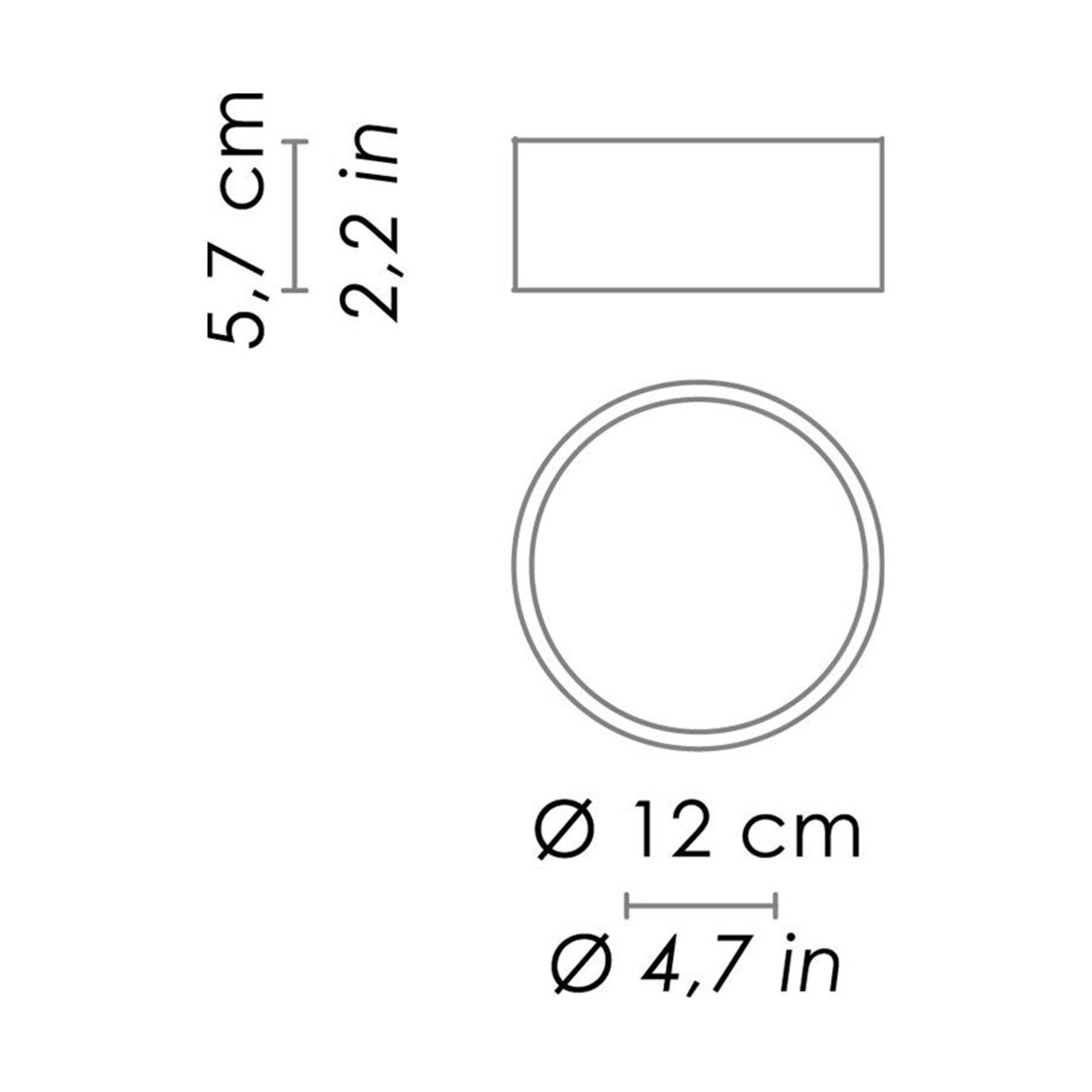 Plafonnier LED Mine en blanc, Ø 12 cm