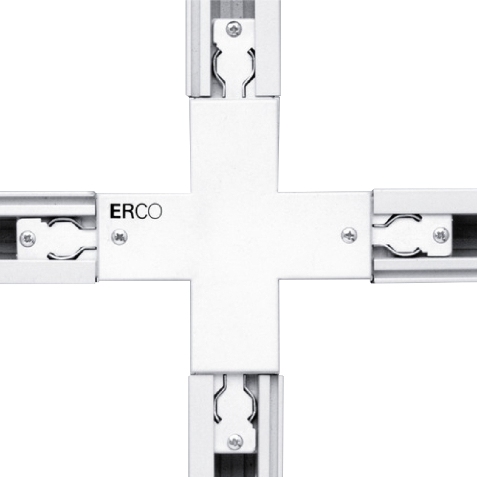 ERCO krížový konektor pre 3-fázové koľajnice biela