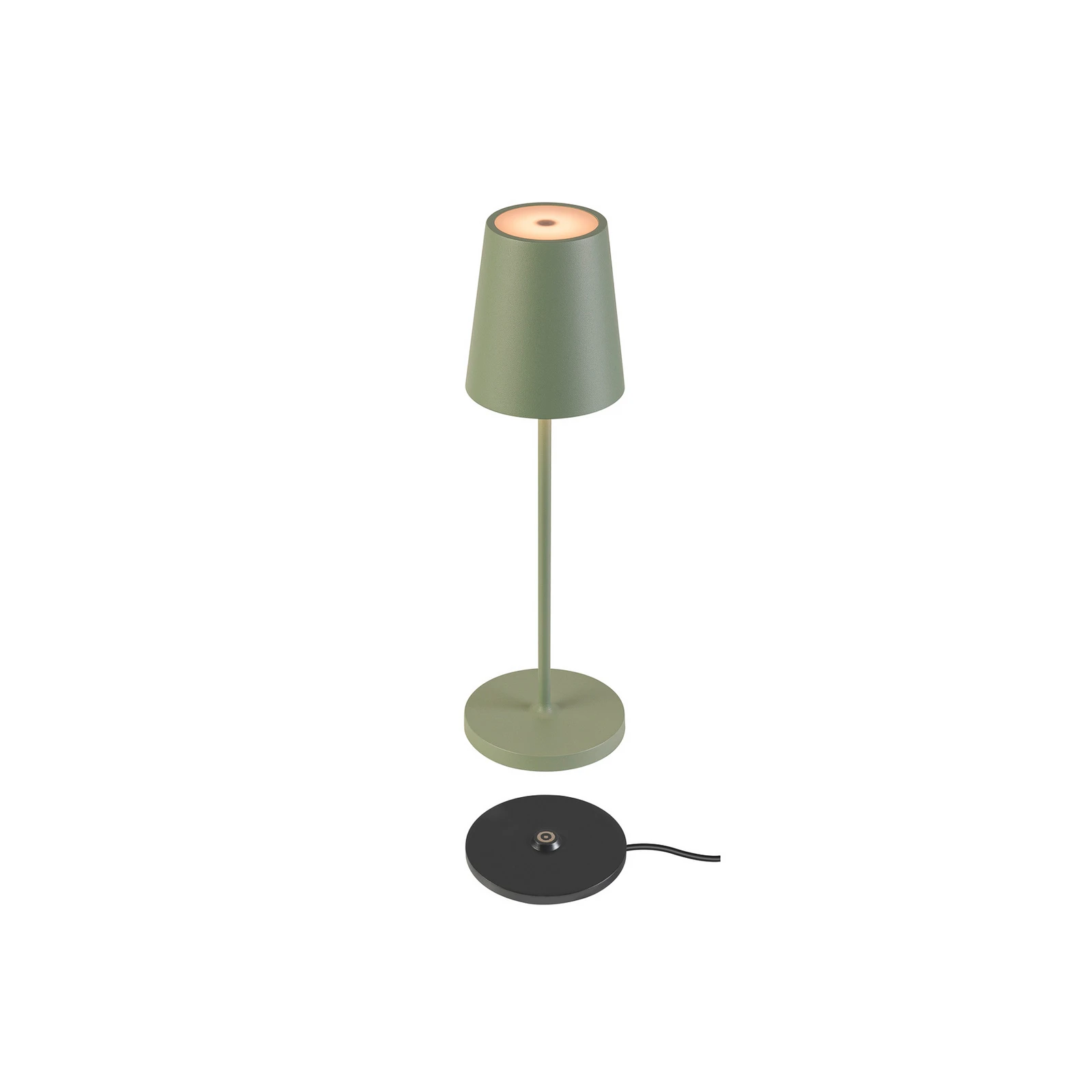 Luminaire LED rechargeable SLV Vinolina Two, verte, aluminium, Ø 11 cm, IP65