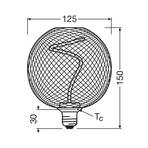 OSRAM Décor LED Spiral Filament Globe E27 3,5W noir 818