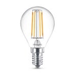 Κλασικός λαμπτήρας LED Philips E14 P45 4.3W διαφανής 4.000K