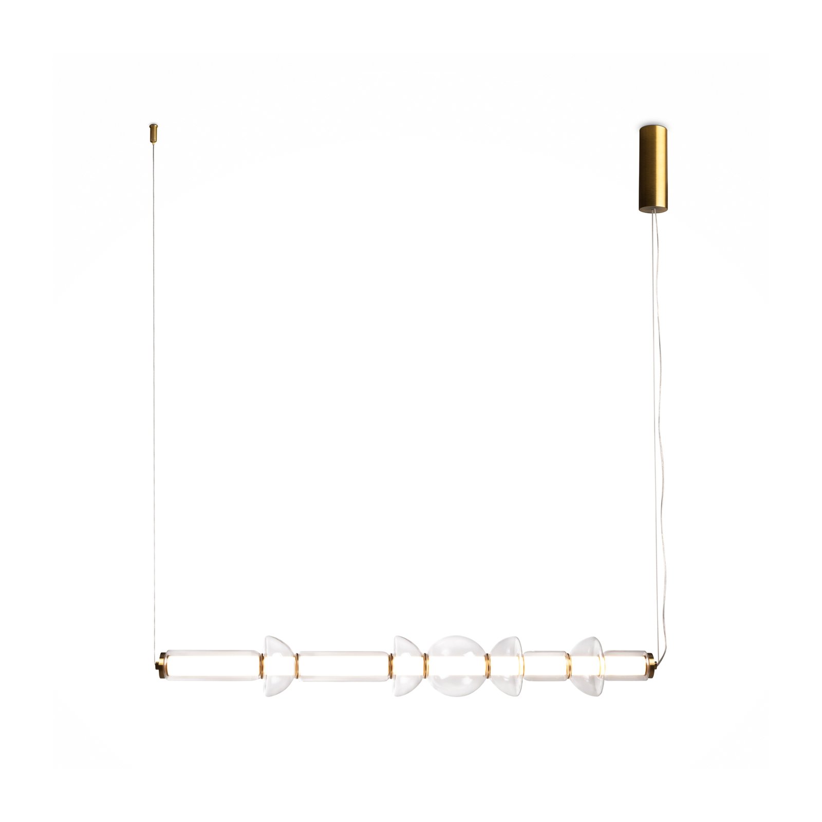 Maytoni suspension LED Cosmo, laiton, longueur 98 cm, verre