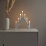 Chandelier en bois, 7 lampes, hauteur 34 cm blanc