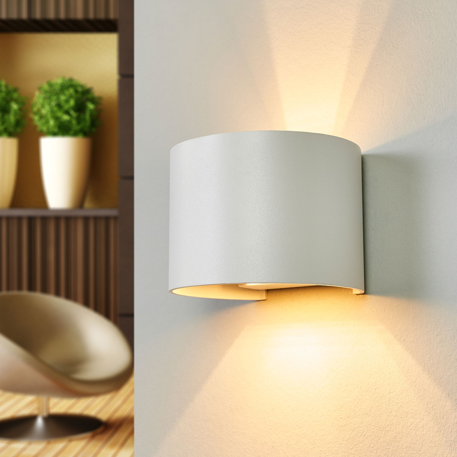 LED wandlamp Xio, breedte cm, wit | Lampen24.be