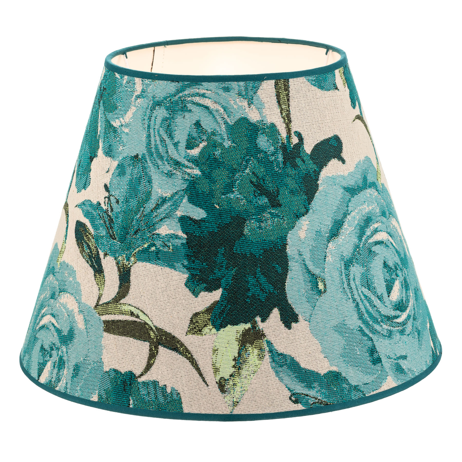 Stínidlo na lampu Sofia 26 cm, květiny tyrkysová